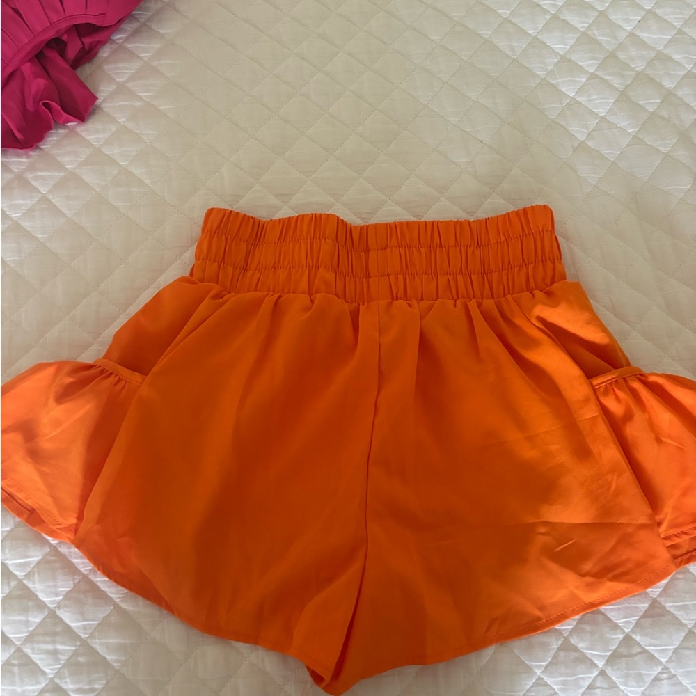 Orange Ruffled Shorts - Picture 2 of 2